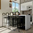 thumbnail image 2 of LeisureMod Euston Modern Wicker Bar Stool with Black Powder Coated Steel Frame and Footrest (Black), 2 of 13