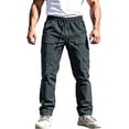 thumbnail image 3 of cllios Cargo Work Pants for Men Outdoor Carpenter Pants Loose Fit Drawstring Elastic Waisted Straight Leg Trousers with Multi Pockets for Tools Dark Gray XXXL, 3 of 6