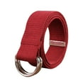 thumbnail image 1 of Canvas Metal Waist Belt Replacement Unfading Trimmable Adjustable Exquisite Easy Matching Anti-rust Dual Ring Adjustable Jeans Shorts Belts Jujube Red, 1 of 9