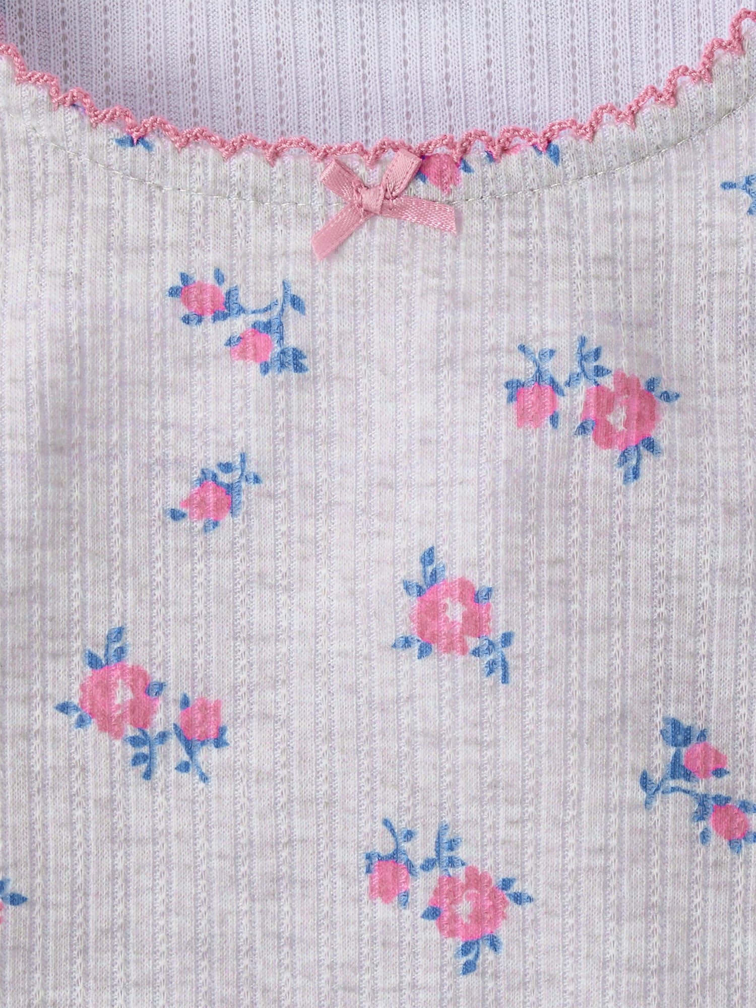 The Children's Place Girls Sleeveless Floral Lettuce Pointelle PJs, 2-Piece, Sizes XS-XXL