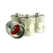 This is a Set of Four Metal Dome Type Valve Caps with Inner Seals