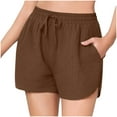 thumbnail image 2 of Bzhegqhd Womens Running Shorts with Pockets,Women Fashion Casual Solid Color Cotton Summer Beach Shorts, 2 of 7