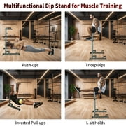 HooKung Adjustable Dip Bar Heavy Duty Steel Dip Station Power Tower Dip Station Pull up Bar Power with Max Weight 330Ibs