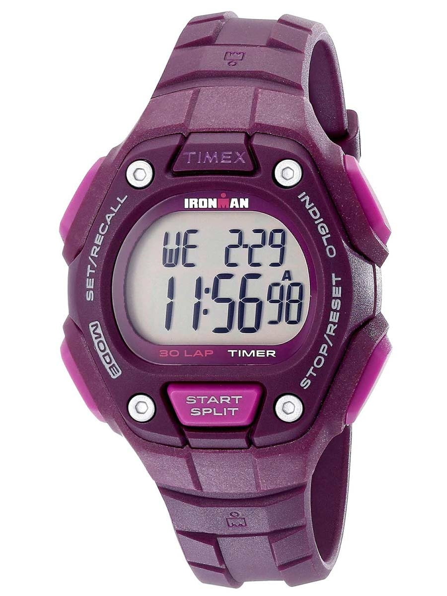 TW5K89700 Women's Ironman Classic 30 Lap Digital Grey Dial Purple Strap