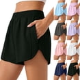 thumbnail image 1 of Sentmoon Shorts pour Femmes Taille Haute Shorts de Plage Extensibles Couleur Unie Coupe Régulière Shorts de Randonnée avec Poches Ravissants pour la Plage et les Vacances Essentiels de Plage pour la Famille P-3TG, 1 of 9