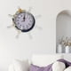 thumbnail image 4 of Reloj de pared de madera con ancla náutica, estilo mediterráneo, para decoración del hogar Azul, 4 of 9