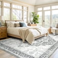 thumbnail image 2 of Buganda 8'x10' Area Rugs for Living Room, Vintage Distress Print Pattern Carpet, Non-Slip Rugs for Bedroom Dining Room, Grey, 2 of 7