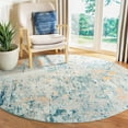 thumbnail image 2 of SAFAVIEH Madison Clyde Vintage Abstract Area Rug, Light Blue/Beige, 3' x 3' Round, 2 of 7