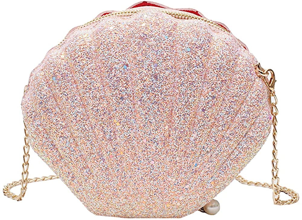 Glitter PU Leather Pearl Shoulder Bags Purse -