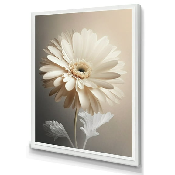 Designart White Gerbera Flower I Canvas Wall Art