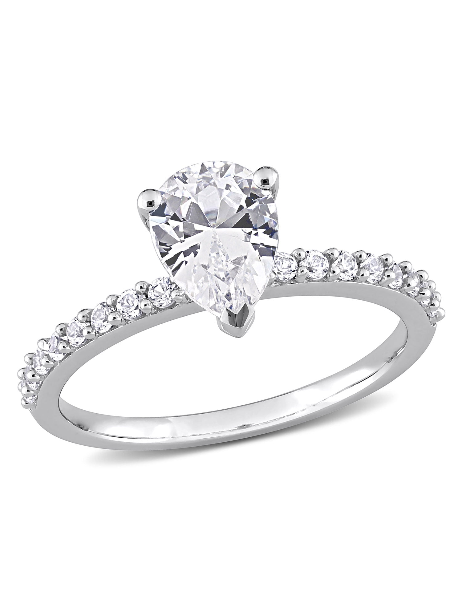 Engagement Wedding Ring 14K White Gold 2.12 Ct Princess Cut Diamond 