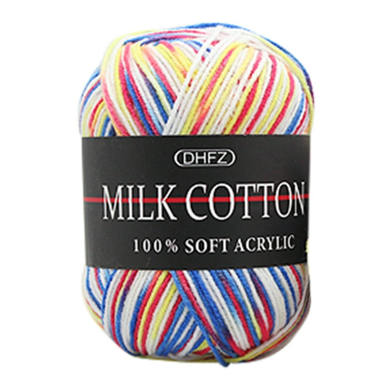 Knitting Yarn Clearance, Crochet Yarn Colorful Hand Knitting 50g,  Mindfulness and Relaxation 100 Percent Cotton Yarn, Multicolor Worsted  Bundle, Soft