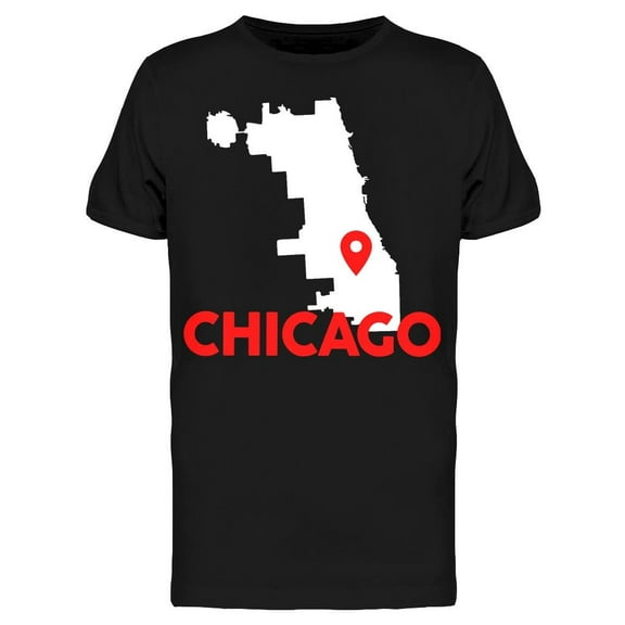 Chicago Map Chart T-Shirt Men -Image by Shutterstock, Male 3X-Large