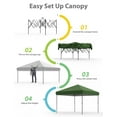 thumbnail image 4 of TROPOW 10x10 Pop Up Canopy - Outdoor Canopy Tent with Portable Roller Bag - One Button Push Setup, 3 Adjustable Height, 4 Weight Bags, 8 Stakes & 4 Guy Ropes Included,Green, 4 of 7