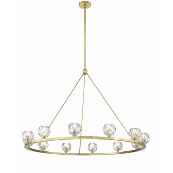 Crystorama Aragon 12 Light Soft Brass Chandelier - 48"W x 36"H