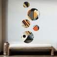thumbnail image 3 of Designart "Graphic Retro Compositions I" Modern Geometric Metal Wall Art Set of 5 Piece, 3 of 5