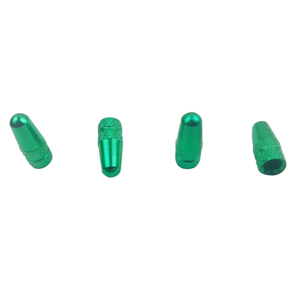 Cadorn 4Pcs Green Aluminum Alloy Presta Valve Caps, Bicycle Wheel Rim Tyre Caps Covers
