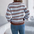 thumbnail image 6 of Fall Womens Sweaters Classic Argyle Striped Knitted Pullover Casual Long Sleeve Crew Neck Vintage Preppy Style Sweater, 6 of 6