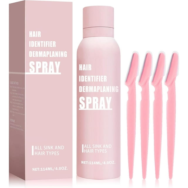 IONSGAKO Hair Identifier Spray for Face Shaving Skin Body Hair Identifying Spray for Dermaplaning Spray Moisturizing and Skin Care Face Shaving Dermaplaner Spray with Razors for Women