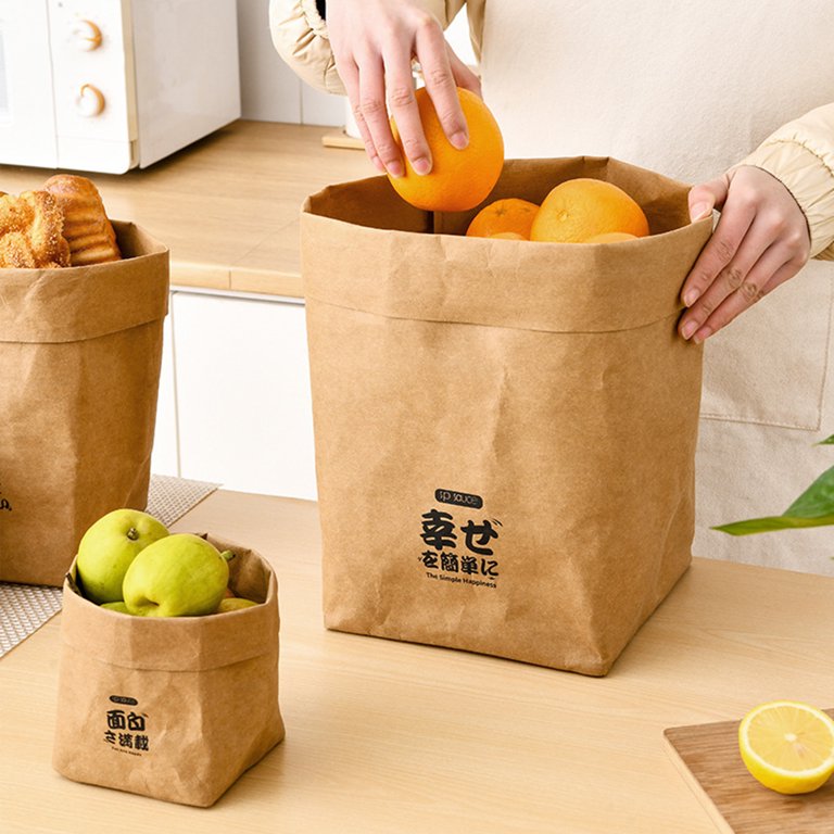 Hoement 20Pcs Fruit and vegetable kraft paper bag kraft shopping bag lunch  bags brown bags bread bags kraft paper gerocery bag brown paper bag