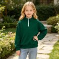 thumbnail image 5 of StSilkitty Sweatshirts for Boys Girls Quarter Zip Long Sleeve Mock Neck Pullover Tops Fall Winter Warm Clothes, 5 of 9