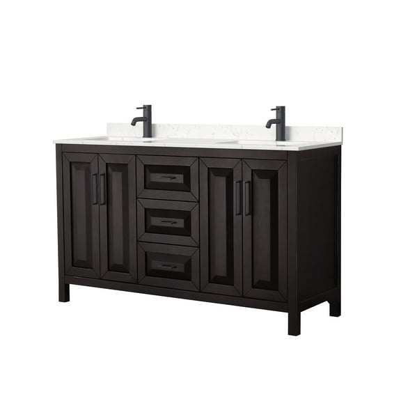 Wyndham Collection Wcv252560d-Vca-Mxx Daria 60" Free Standing Double Basin Vanity Set -