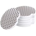 thumbnail image 1 of RYLABLUE Square Grid Classic Geometric Pattern Set of 4 Car Coaster for Drinks, Absorbent Ceramic Stone Coasters Cup Mat with Cork Base for Home Kitchen Room Coffee Table Bar Decor, 1 of 5