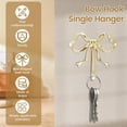 thumbnail image 3 of Gold Wall Hook 6 PCS, Coat Hook Bow Knot Hook Hanger for Decor and Hat Towel Clothes Hanging, Multifunctional Brass Hook for Home Use in Bathroom Bedroom Kitchen Living Room (6, L, 3.6 x 3.5 x 0.8 in), 3 of 8