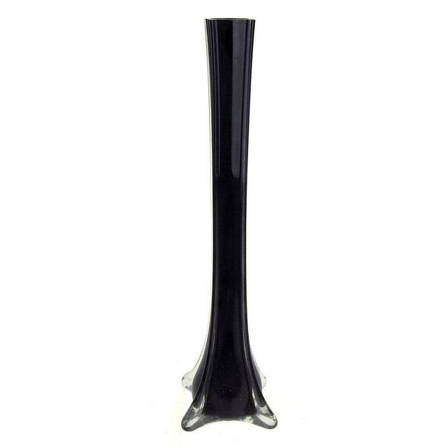 Tall Eiffel Tower Glass Vase Centerpiece, 8Inch, Black