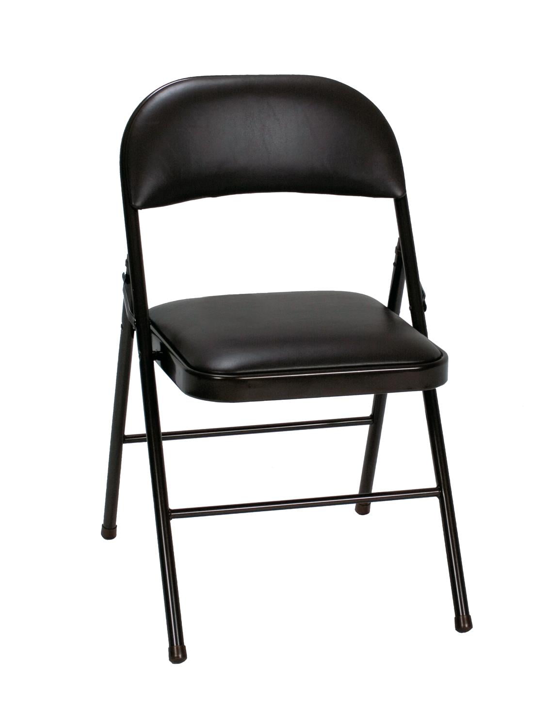 Cosco Vinyl Folding Chair 4 Pack Black Walmart Com