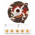 thumbnail image 6 of 15 Inch Round Placemats Set of 4, Japanese Style Non Slip Heat Insulation PP Table Mats, Modern Cranes Cherry Flower Wave Brown Washable Place Mats for Kitchen Dining Party Table Decor, 6 of 7