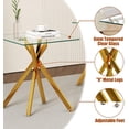 thumbnail image 4 of Glass Coffee Table, Holaki 17.7 " Clear Square Glass Coffee Table, Modern Coffee Table with Metal Legs, Center Table Sofa Table Home Furniture for Living Room, 4 of 7