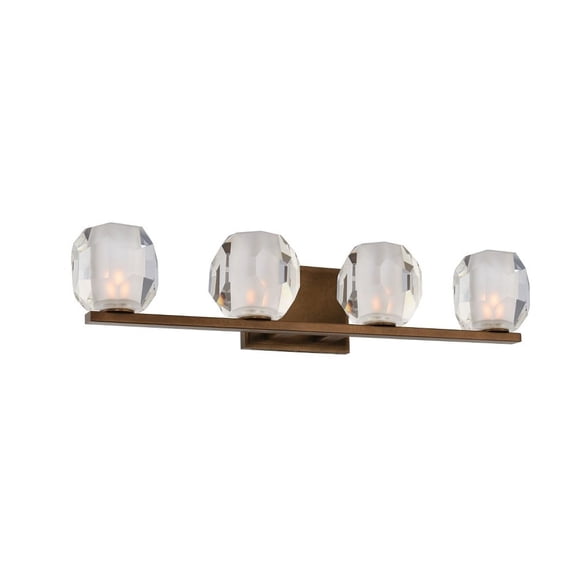 Kalco Lighting Regent 25" 4-light Glass Bath Light in Vintage Bronze