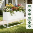 thumbnail image 6 of AwayHome 30.5"H x 15"W x 38"L Outdoor Raised Metal Planter Box with Legs,All-Weather Rectangular Outdoor Flower Box,White, 6 of 7