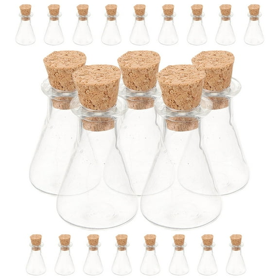 HINTRMENT Small Cork Clear Bottles Transparent 24Pcs 1.1X0.6X0.6In