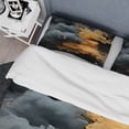 thumbnail image 4 of Designart "Polar Radiance Grey and Orange Smoke I" Abstract Bedding Covert Set - Abstract Grey Modern Bed Set With 2 Shams, 4 of 6