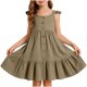thumbnail image 1 of Vestido de Fiesta de Niña Bebé Color Sólido Plisado Casual con Botón Camisola Y Vestido de Princesa de Manga Larga Niñas de Moda Princesa Vestir, 1 of 6