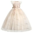 thumbnail image 2 of IBTOM CASTLE Kids Girls Long Communion Princess Dresses Flower Pageant Party Wedding Floor Length Dance Evening Gowns 11-12 Years Champagne, 2 of 8