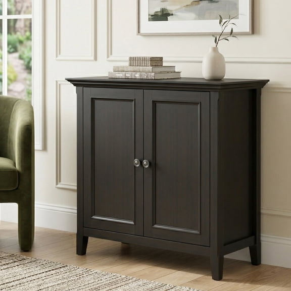Amherst 37 inch Wide Solid Wood Transitional 2 Door Storage Cabinet in Hickory Brown