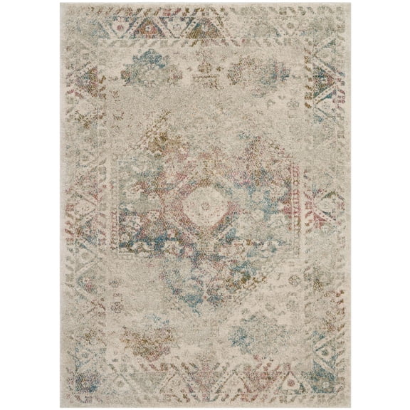 Nourison Fusion Boho Medallion Indoor Rug Cream 5'3" x 7'3"