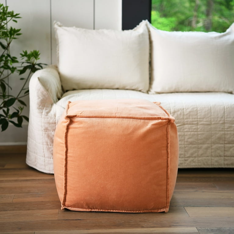 Creative Co Op Square Velvet Pouf
