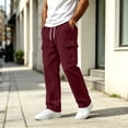 thumbnail image 4 of MXALUOB Men's Corduroy Pants Wide Leg Textured Winter Cargo Pants Drawstring Elastic Waist Trousers with Pockets for Daily Wear, 4 of 6