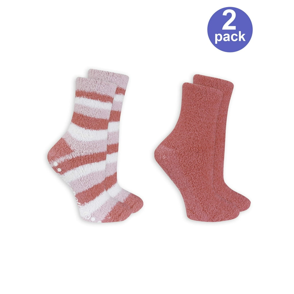 Dr. Scholl's Women's Crew Spa Socks with Grippers 2 Pack Walmart