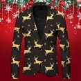 thumbnail image 2 of Men's Long Sleeved Lapel Button Casual Fashion Santa Print Suit Jacket, 2 of 2