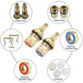 thumbnail image 5 of 2pcs Replacement Tap Valves Brass Ceramic Stem Disc Cartridge Faucet Valve Quarter Turn 1/2" For Bathroom Kitchen Tap, 5 of 5