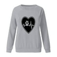 thumbnail image 2 of DDAPJ pyju Womens Dog Paw Graphic Long Sleeve Cerwneck Sweatshirts,Heartbeat Print Cute Pullover Sweatshirt Long Sleeve Crewneck Tunic Tops Gifts for Pet Lover, 2 of 3