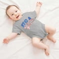 thumbnail image 2 of Ropa Para Bebé (Niño O Niña), Conjunto Para Niño Pequeño, Pelele De Gran Tamaño, Camisas, Pantalones Cortos, Bandera Americana Retro, Ropa A Juego, Gris Odeerbi LM103-9927, 2 of 9