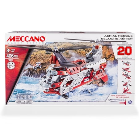 Meccano, Aerial Rescue 20 Flight Model Building Set, 406 Pieces, STEM Engineering Education Toy for Ages 8 and