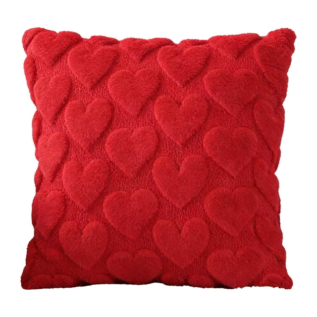 Funda de cojín con diseño de corazón de amor, funda de almohada de felpa con cremallera oculta para sofá, dormitorio, sala de estar y decoración.
