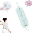thumbnail image 2 of 2 in 1 Loofah Sponge, Mesh Shower Puff, Exfoliating Loofah Back Scrubber, Long Stretch Sponge with Rope Handles, Shower for Men and Women Bath Sponge, White, 19.29x5.51", 2 of 9